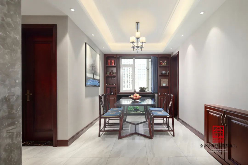 保利拉菲150㎡新中式風(fēng)格餐廳設(shè)計(jì)實(shí)景圖