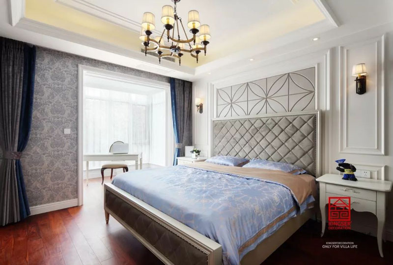 藍(lán)郡別墅裝修設(shè)計(jì)600㎡美式風(fēng)格臥室設(shè)計(jì)實(shí)景圖