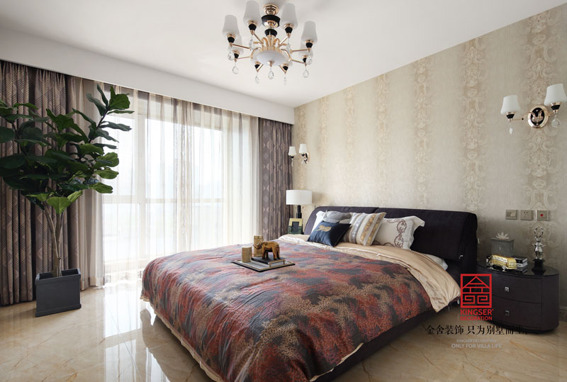 國富華庭180平米港式風(fēng)格裝修臥室設(shè)計(jì)實(shí)景圖