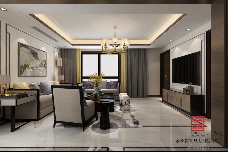 西山林語下疊裝修輕奢風格效果圖