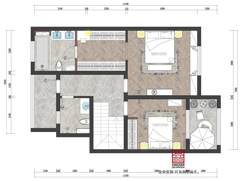 上疊戶型  200㎡二層平面布局
