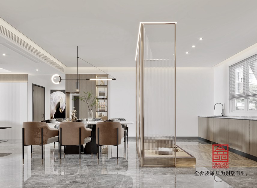 鉑宮后海180平米裝修-現(xiàn)代輕奢-客廳