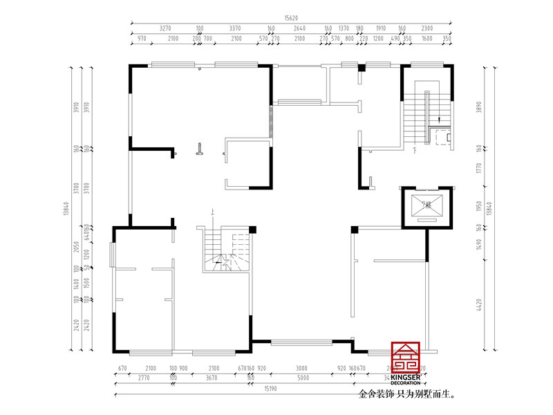 綠城桃花源300平米戶型三層原始平面圖