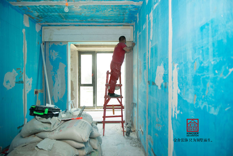 融創中心裝修工地瓦工階段