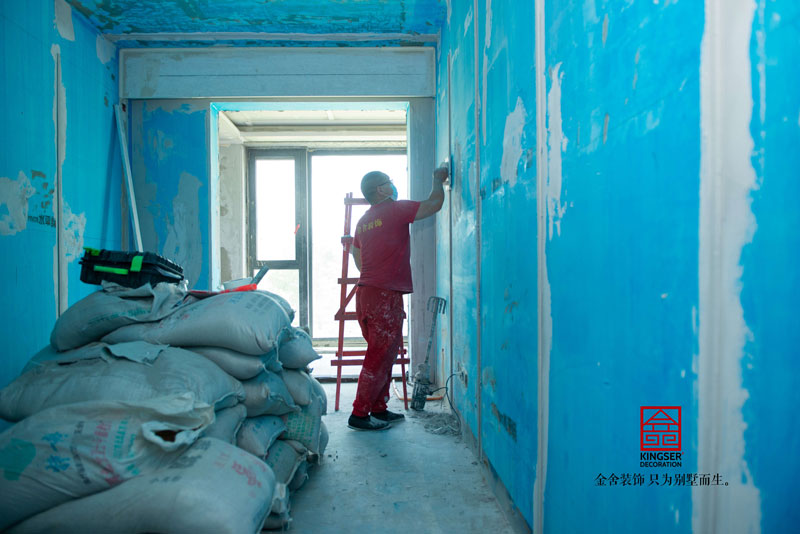 融創中心裝修工地瓦工階段