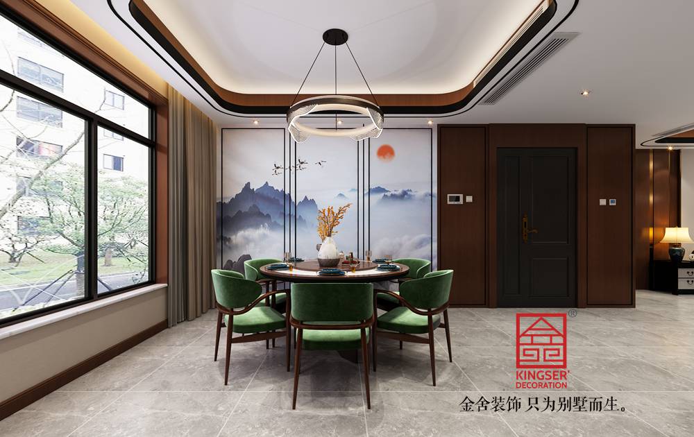 融創中心217平米中式風格裝修-餐廳