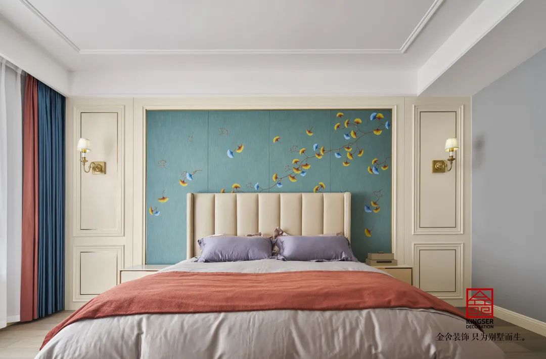 榮盛華府205平米美式輕奢風格裝修-臥室