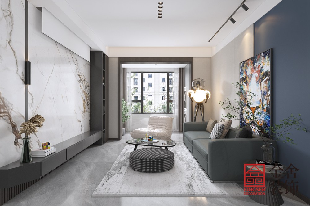 林蔭春天130平現(xiàn)代簡(jiǎn)約裝修-客廳