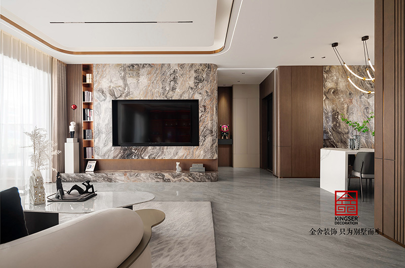 衡水嘉和國際150㎡現(xiàn)代輕奢裝修-客廳