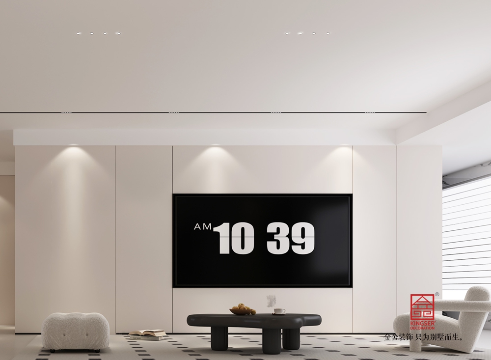 時(shí)間山150平米奶油風(fēng)裝修-客廳