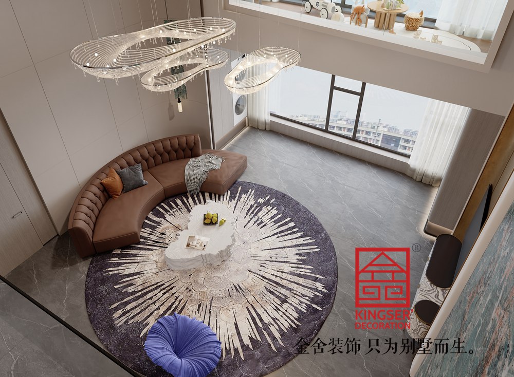 融創(chuàng)時(shí)代中心280平米現(xiàn)代奢華裝修-客廳