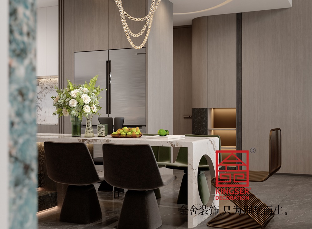 融創(chuàng)時(shí)代中心280平米現(xiàn)代奢華裝修-餐廳