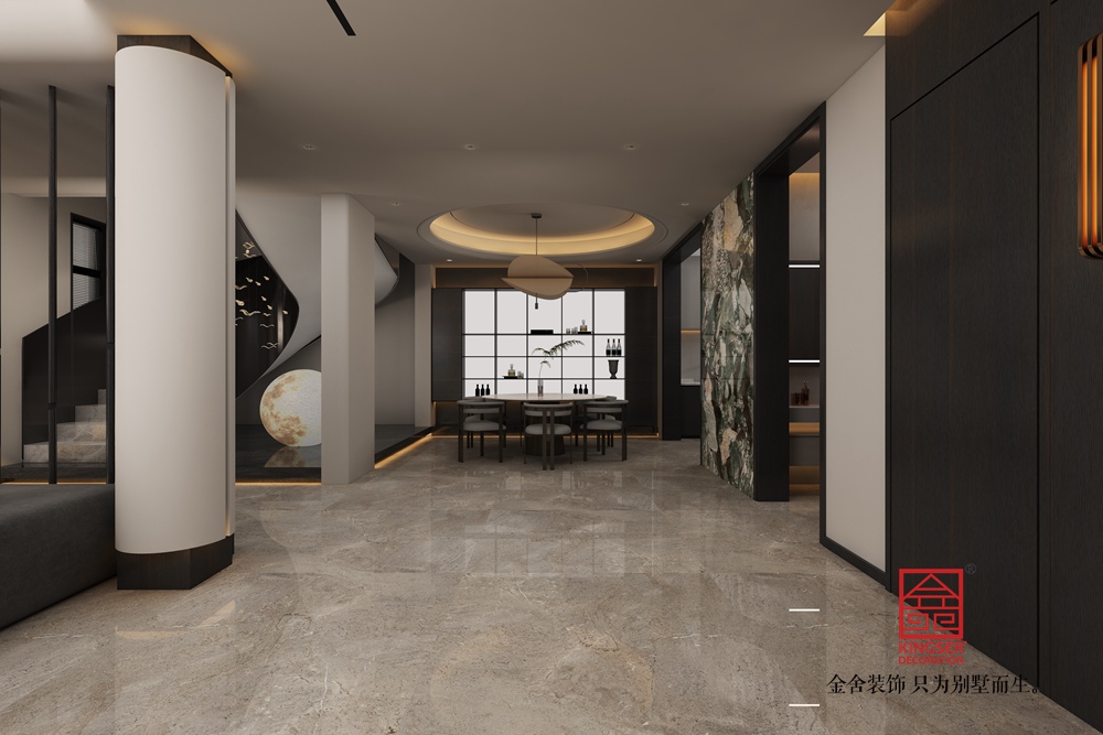 安平自建別墅700平米現代簡約風格裝修-玄關