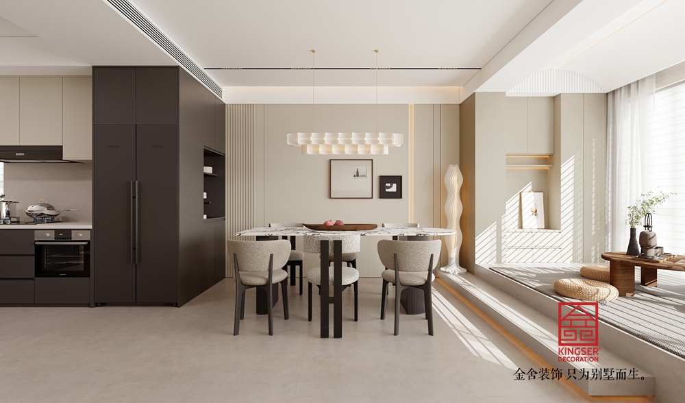 昆侖賦200平米現代簡約風格裝修-餐廳